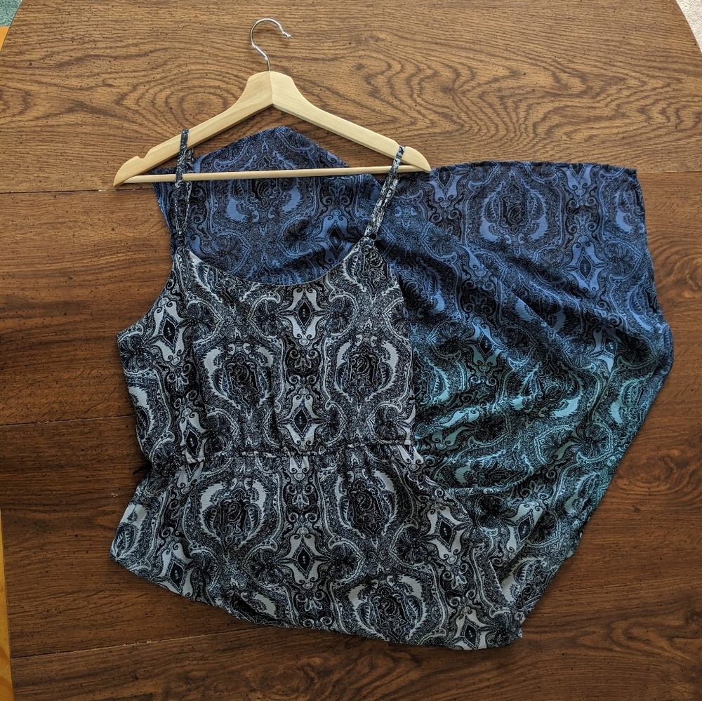 Paisley Ombre Belted Blue Sun Maxi Dress